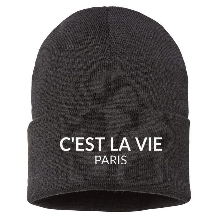 CEst La Vie Paris France Lover French Sustainable Knit Beanie