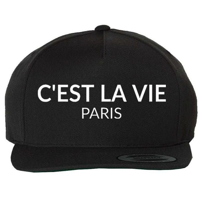 CEst La Vie Paris France Lover French Wool Snapback Cap