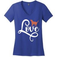 Chocolate Lab Valentine's Day For Labrador Retriever Mom Meaningful Gift Women's V-Neck T-Shirt