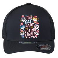 Cat Lady Voting For Kamala Harris 2024 1st Female President Flexfit Unipanel Trucker Cap