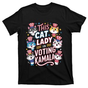 Cat Lady Voting For Kamala Harris 2024 1st Female President T-Shirt