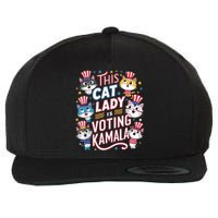 Cat Lady Voting For Kamala Harris 2024 1st Female President Wool Snapback Cap