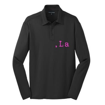 Comma +  La Vote Kamala Harris For President 2024 Election Silk Touch Performance Long Sleeve Polo