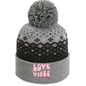 Chic Love Vibes Only Design The Baniff Cuffed Pom Beanie