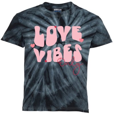 Chic Love Vibes Only Design Kids Tie-Dye T-Shirt