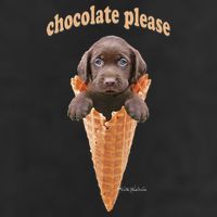 Chocolate Lab Waffle Cone Ice Cream Cute Puppy Garment-Dyed Fleece Hoodie