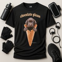 Chocolate Lab Waffle Cone Ice Cream Cute Puppy Performance Shirt