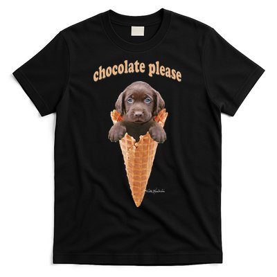 Chocolate Lab Waffle Cone Ice Cream Cute Puppy T-Shirt