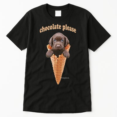 Chocolate Lab Waffle Cone Ice Cream Cute Puppy Tall T-Shirt