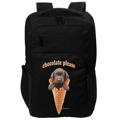 Chocolate Lab Waffle Cone Ice Cream Cute Puppy Impact Tech Backpack