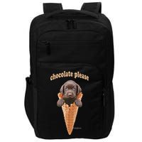 Chocolate Lab Waffle Cone Ice Cream Cute Puppy Impact Tech Backpack
