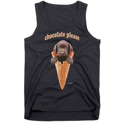 Chocolate Lab Waffle Cone Ice Cream Cute Puppy Tank Top
