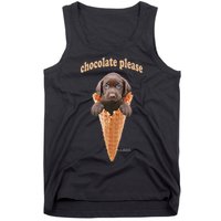 Chocolate Lab Waffle Cone Ice Cream Cute Puppy Tank Top