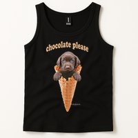 Chocolate Lab Waffle Cone Ice Cream Cute Puppy Tank Top