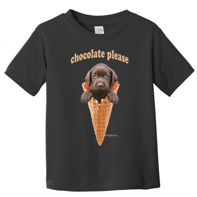 Chocolate Lab Waffle Cone Ice Cream Cute Puppy Toddler T-Shirt