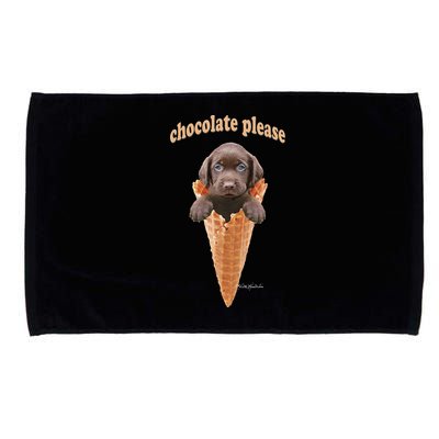 Chocolate Lab Waffle Cone Ice Cream Cute Puppy Microfiber Hand Towel