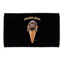Chocolate Lab Waffle Cone Ice Cream Cute Puppy Microfiber Hand Towel