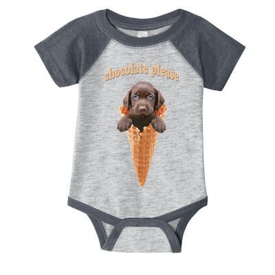 Chocolate Lab Waffle Cone Ice Cream Cute Puppy Infant Baby Jersey Bodysuit
