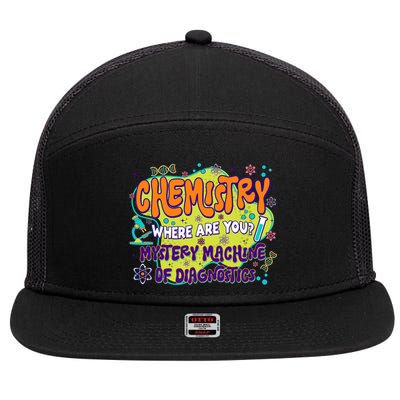 Chemistry Lab Week 2025 Mystery Machine Of Diagnostics 7 Panel Mesh Trucker Snapback Hat