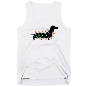 Christmas Lights Wiener Dachshund Dog Lover Tank Top