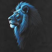 Cool Lion With Blue Eyes Lions 7 Panel Mesh Trucker Snapback Hat