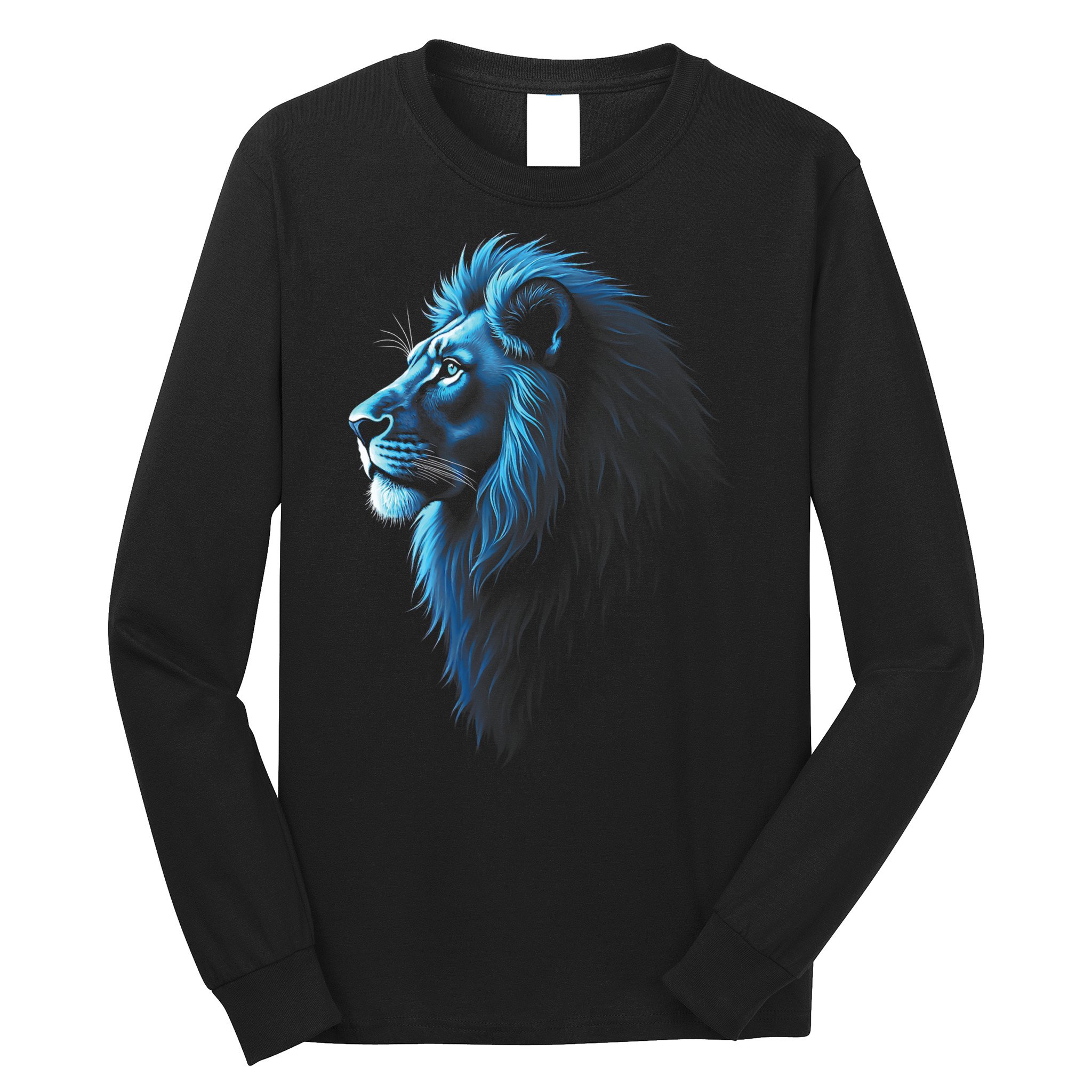 Cool Lion With Blue Eyes Lions Long Sleeve Shirt