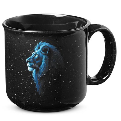 Cool Lion With Blue Eyes Lions 15oz Campfire Ceramic Mug
