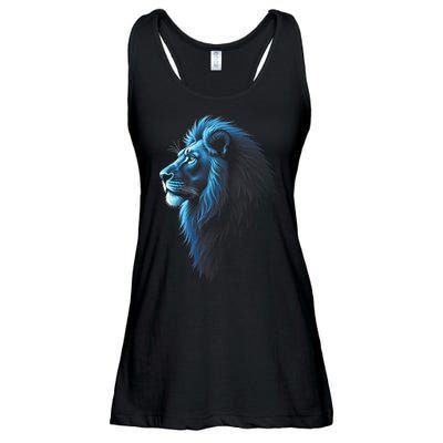 Cool Lion With Blue Eyes Lions Ladies Essential Flowy Tank