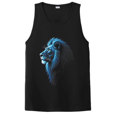 Cool Lion With Blue Eyes Lions PosiCharge Competitor Tank