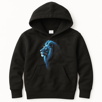 Cool Lion With Blue Eyes Lions Kids Hoodie