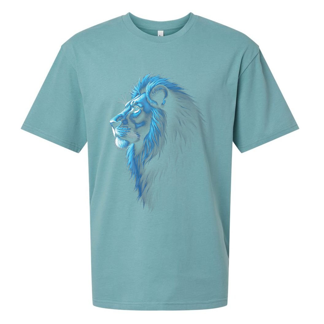 Cool Lion With Blue Eyes Lions Sueded Cloud Jersey T-Shirt