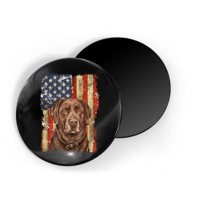 Chocolate Lab With USA Flag Gift  Magnet