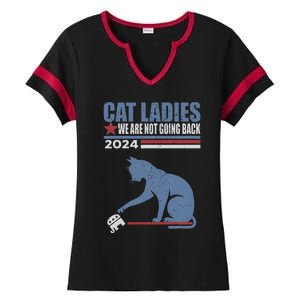 Cat Ladies We Are Not Going Back 2024 Ladies Halftime Notch Neck Tee