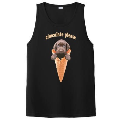 Chocolate Lab Waffle Cone Ice Cream Cute Puppy Tee PosiCharge Competitor Tank