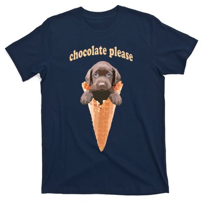 Chocolate Lab Waffle Cone Ice Cream Cute Puppy Tee T-Shirt