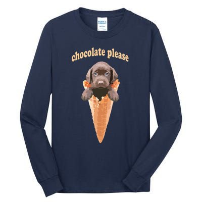 Chocolate Lab Waffle Cone Ice Cream Cute Puppy Tee Tall Long Sleeve T-Shirt