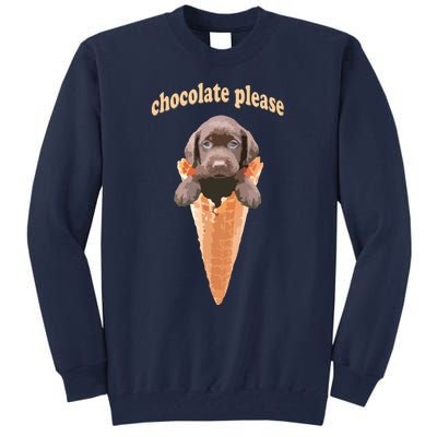 Chocolate Lab Waffle Cone Ice Cream Cute Puppy Tee Tall Sweatshirt