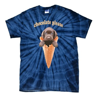 Chocolate Lab Waffle Cone Ice Cream Cute Puppy Tee Tie-Dye T-Shirt