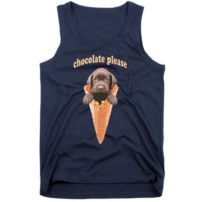 Chocolate Lab Waffle Cone Ice Cream Cute Puppy Tee Tank Top