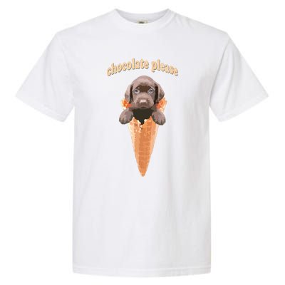 Chocolate Lab Waffle Cone Ice Cream Cute Puppy Tee Garment-Dyed Heavyweight T-Shirt