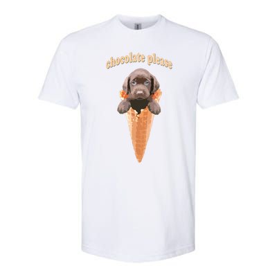 Chocolate Lab Waffle Cone Ice Cream Cute Puppy Tee Softstyle CVC T-Shirt