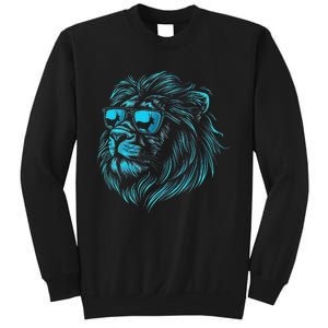 Classic Lion Wearing Glasses Animal Lovers Cute Pet Humor Sweatshirt