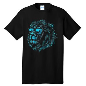 Classic Lion Wearing Glasses Animal Lovers Cute Pet Humor Tall T-Shirt