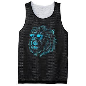 Classic Lion Wearing Glasses Animal Lovers Cute Pet Humor Mesh Reversible Basketball Jersey Tank