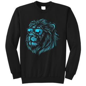 Classic Lion Wearing Glasses Animal Lovers Cute Pet Humor Tall Sweatshirt