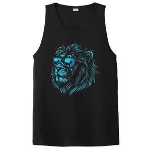 Classic Lion Wearing Glasses Animal Lovers Cute Pet Humor PosiCharge Competitor Tank