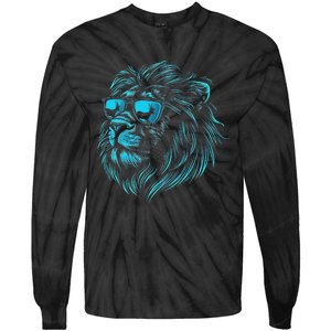 Classic Lion Wearing Glasses Animal Lovers Cute Pet Humor Tie-Dye Long Sleeve Shirt