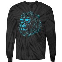 Classic Lion Wearing Glasses Animal Lovers Cute Pet Humor Tie-Dye Long Sleeve Shirt