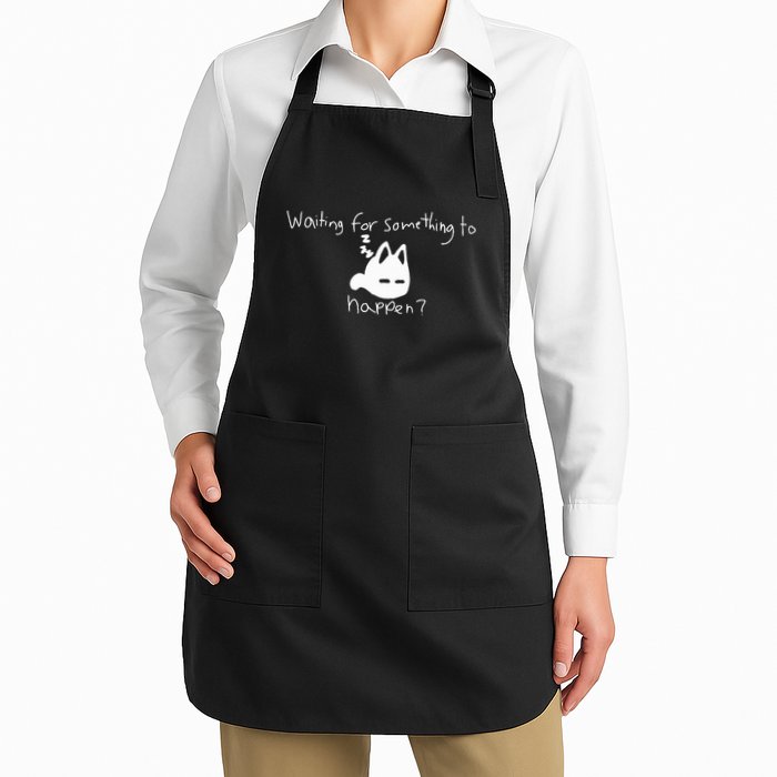Cat Lover Waiting For Something To Happen Omori Cat Inspired Full-Length Apron With Pockets