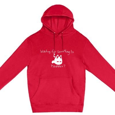 Cat Lover Waiting For Something To Happen Omori Cat Inspired Premium Pullover Hoodie